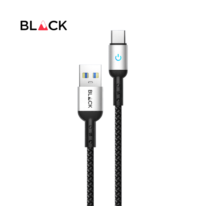 BLACK Cable Strong&Fast Nylon USB A to C, 25000+ bend, LED, 1.2m, 1Yr warranty BLACK Cable Strong&Fast Nylon USB A to C, 25000+ bend, LED, 1.2m, 1Yr warranty